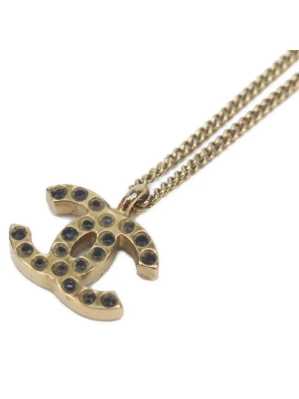 Chanel Cc Logo Pendant Necklace Gold- #288070C73B